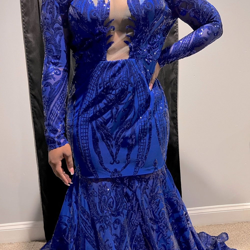 Royal Blue Mermaid Prom Dress Size 12
